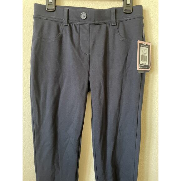 Lot Of 2 Chaps Navy Blue Uniform Elastic Waist Ponte Knit Jeggings Pants Size 12 - Picture 7 of 15